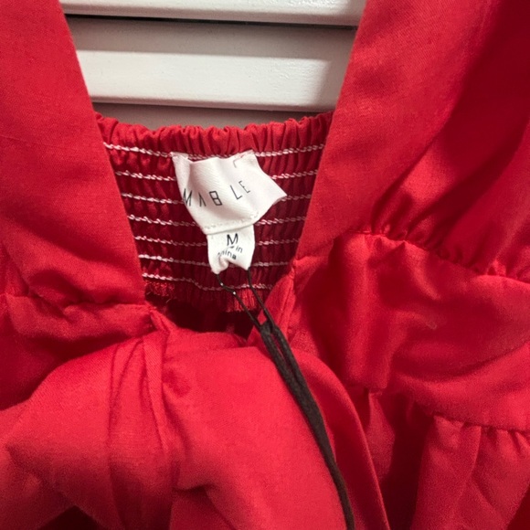 MABLE Red Sleeveless Tie-Front Dress | Medium - Picture 3 of 5
